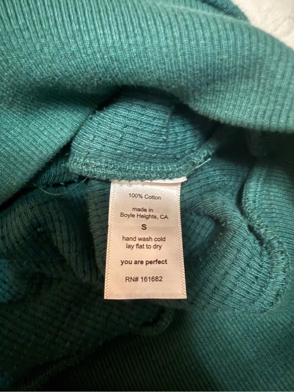 PerfectWhiteTee Dark Teal Textured Crewneck Sweatshirt - Picture 3 of 4